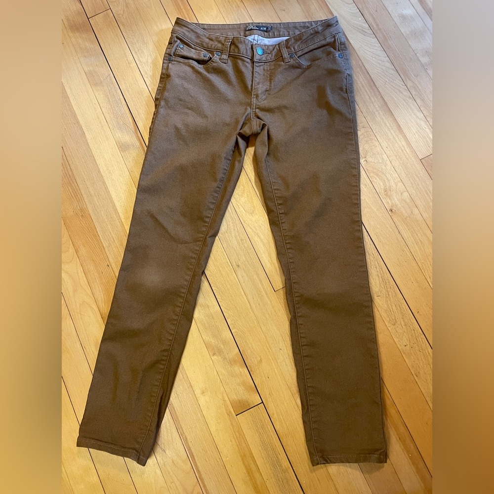Prana straight leg pants, rusty golden brown color